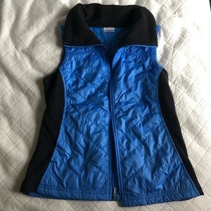 Quilted blue and black Columbia fitted vest